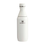 Drinkfles van gerecycled RVS met dubbele opening 350 ml kleur beige