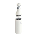 Drinkfles van gerecycled RVS met dubbele opening 350 ml kleur beige tweede weergave