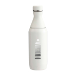 Drinkfles van gerecycled RVS met dubbele opening 350 ml kleur beige weergave bedrukking logo 2