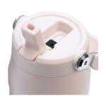 Drinkfles van gerecycled RVS met opklapbaar rietje 700 ml kleur lichtroze weergave detail 1