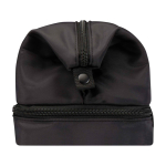 Toilettas van gerecycled polyester met groot ondervak 6 L kleur zwart weergave zijkant