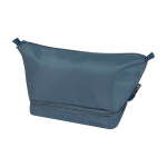 Toilettas van gerecycled polyester met groot ondervak 6 L kleur cyaan blauw