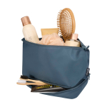 Toilettas van gerecycled polyester met groot ondervak 6 L kleur cyaan blauw tweede weergave