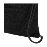 Trekkoordrugzak van gerecycleerde sherpa met voorvak 9 L kleur zwart weergave detail 1