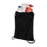 Trekkoordrugzak van gerecycleerde sherpa met voorvak 9 L kleur zwart tweede weergave