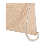 Trekkoordrugzak van gerecycleerde sherpa met voorvak 9 L kleur naturel weergave detail 1