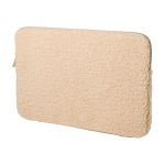 Laptophoes van gerecycleerde sherpa met binnenvakken 13” kleur naturel