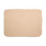 Laptophoes van gerecycleerde sherpa met binnenvakken 13” kleur naturel tweede weergave achterkant