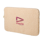 Laptophoes van gerecycleerde sherpa met binnenvakken 13” kleur naturel