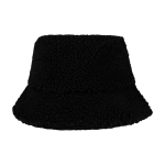 Bucket hat van sherpa die warmte en lichtheid combineert kleur zwart tweede weergave achterkant