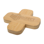 Kleine bamboe onderzetter met afgeronde hoeken kleur naturel weergave bedrukking logo 2