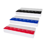 Multivitamine organizer met vakjes voor ochtend en avond voor 7 dagen kleur rood tweede weergave meerdere kleuren