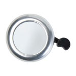 Fietsbel van aluminium en plastic met helder geluid kleur zilver tweede weergave voorkant