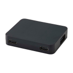 USB-hub met 4 poorten met USB- en Type-A- en Type-C-uitgangen kleur zwart