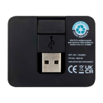 USB-hub met 4 poorten met USB- en Type-A- en Type-C-uitgangen kleur zwart tweede weergave achterkant