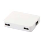 USB-hub met 4 poorten met USB- en Type-A- en Type-C-uitgangen kleur wit