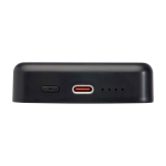 Magnetische draadloze powerbank van gerecycled plastic 10.000 mAh kleur zwart weergave detail 1