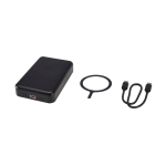 Magnetische draadloze powerbank van gerecycled plastic 10.000 mAh kleur zwart derde weergave