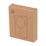 Magnetische draadloze powerbank van gerecycled plastic 10.000 mAh kleur zwart tweede weergave met doos
