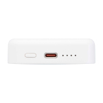 Magnetische draadloze powerbank van gerecycled plastic 10.000 mAh kleur wit weergave detail 1