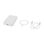 Magnetische draadloze powerbank van gerecycled plastic 10.000 mAh kleur wit derde weergave