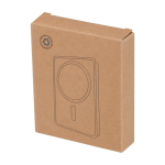Magnetische draadloze powerbank van gerecycled plastic 10.000 mAh kleur wit tweede weergave met doos
