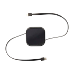 Uittrekbare 5-in-1 snellaad- en datakabel 100W kleur zwart tweede weergave voorkant