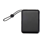 Powerbank van gerecycled plastic met snellaadfunctie 10.000 mAh kleur zwart tweede weergave voorkant