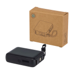 Powerbank van gerecycled plastic met snellaadfunctie 10.000 mAh kleur zwart