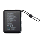 Powerbank van gerecycled plastic met snellaadfunctie 10.000 mAh kleur zwart tweede weergave achterkant