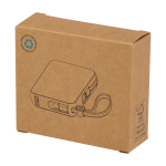 Powerbank van gerecycled plastic met snellaadfunctie 10.000 mAh kleur zwart tweede weergave met doos