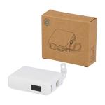 Powerbank van gerecycled plastic met snellaadfunctie 10.000 mAh kleur wit