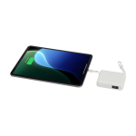 Powerbank van gerecycled plastic met snellaadfunctie 10.000 mAh kleur wit derde weergave