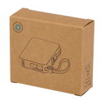 Powerbank van gerecycled plastic met snellaadfunctie 10.000 mAh kleur wit tweede weergave met doos