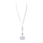 Lanyard voor mobiel van gerecycled plastic met 5-in-1 oplaadkabel 65W kleur wit tweede weergave voorkant
