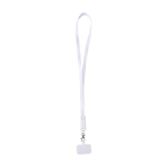 Lanyard voor mobiel van gerecycled plastic met 5-in-1 oplaadkabel 65W kleur wit