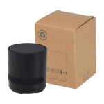 Draadloze luidspreker van gerecycled plastic met microfoon 3W kleur zwart