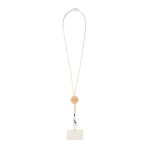 Telefoonlanyard met duurzaam bamboedetail in het midden met afdrukgebied