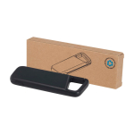 Waterbestendige eco-powerbank met karabijnhaak 5.000 mAh kleur zwart