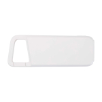 Waterbestendige eco-powerbank met karabijnhaak 5.000 mAh kleur wit tweede weergave voorkant