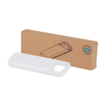 Waterbestendige eco-powerbank met karabijnhaak 5.000 mAh kleur wit