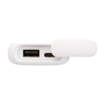 Waterbestendige eco-powerbank met karabijnhaak 5.000 mAh kleur wit weergave detail 1