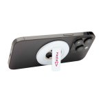 Magnetische 2-in-1 telefoonhouder met geïntegreerde flesopener kleur wit weergave tampondruk