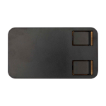 Opvouwbare telefoonhouder voor bureau met bamboe basis kleur zwart tweede weergave voorkant