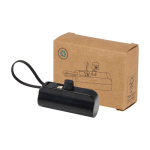 2-in-1 powerbank van gerecycled plastic met opvouwbare standaard kleur zwart derde weergave