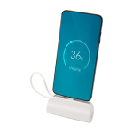 2-in-1 powerbank van gerecycled plastic met opvouwbare standaard kleur wit