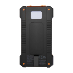 Zonne-energie powerbank met extra robuust ontwerp kleur zwart tweede weergave achterkant