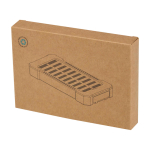 Zonne-energie powerbank met extra robuust ontwerp kleur zwart tweede weergave met doos