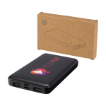 Powerbank van gerecycled plastic met LED-laadindicator 10.000 mAh kleur zwart