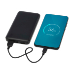 Powerbank van gerecycled plastic met LED-laadindicator 10.000 mAh kleur zwart derde weergave